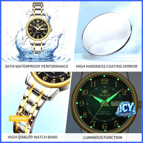 Stainless Steel Dress Watch with Date Waterproof Quartz Movement main image 4